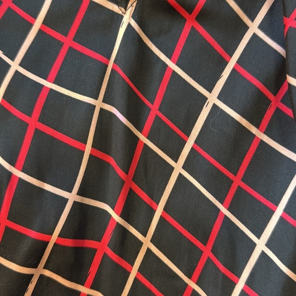 Sanctuary Women’s Large Black Red Pink Keyhole Tie Neck Long Sleeve Blouse - Picture 7 of 9